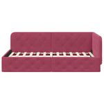 Casa si Gradina - Mobilier - Paturi si accesorii - Paturi - Cadru de pat coltar cu headboard Rosu Vin 90 x 200 cm Catifea - Infinity.ro