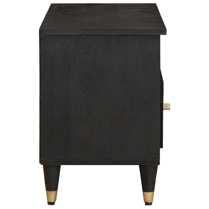 Casa si Gradina - Mobilier - Comode si corpuri - Comode - Cabinet TV cu sertar Negru 100 x 33 x 46 cm Lemn de mango solid - Infinity.ro