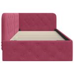 Casa si Gradina - Mobilier - Paturi si accesorii - Paturi - Cadru de pat coltar cu headboard Rosu Vin 90 x 200 cm Catifea - Infinity.ro