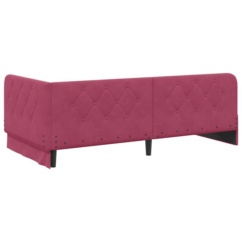 Casa si Gradina - Mobilier - Paturi si accesorii - Paturi - Cadru de pat coltar cu headboard Rosu Vin 90 x 200 cm Catifea - Infinity.ro