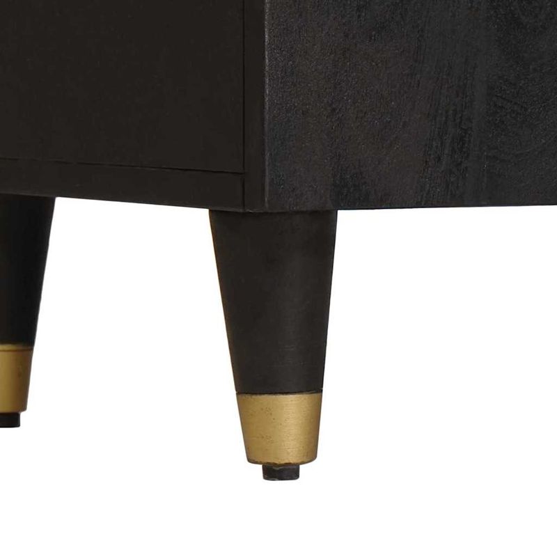 Casa si Gradina - Mobilier - Dulapuri si sifoniere - Dulapuri - Bufet cu raft cu usa Negru 40 x 33 x 110 cm Lemn de mango solid - Infinity.ro