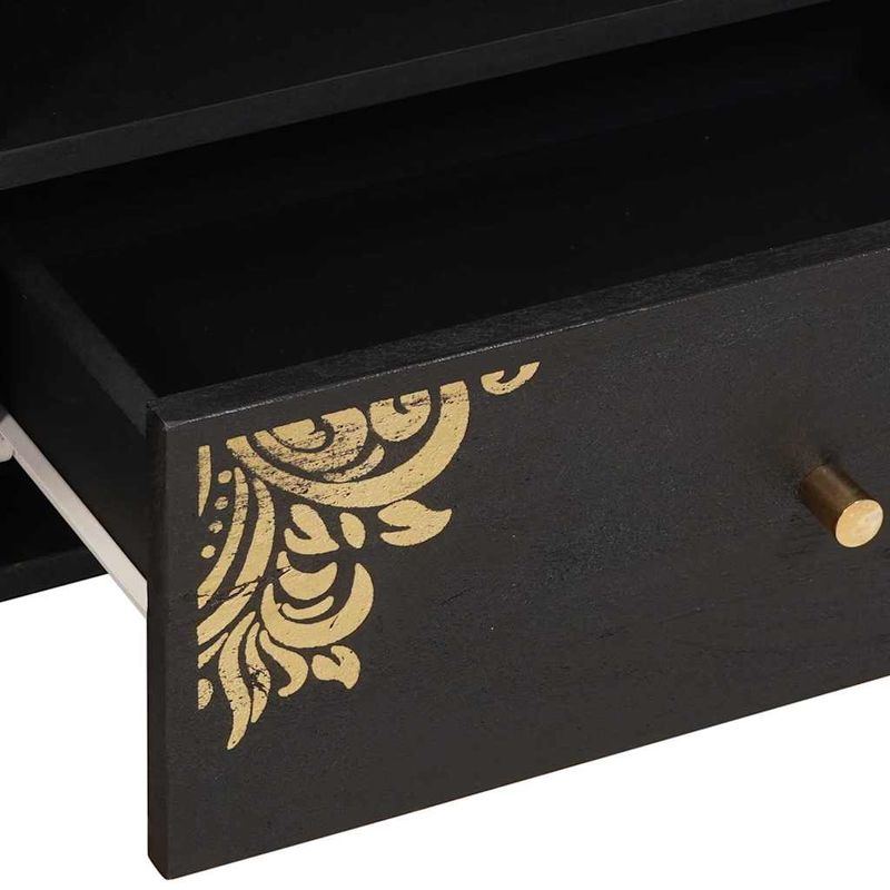 Casa si Gradina - Mobilier - Comode si corpuri - Comode - Cabinet TV cu sertar Negru 80 x 33 x 46 cm Lemn de mango solid - Infinity.ro