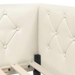 Casa si Gradina - Mobilier - Paturi si accesorii - Paturi - Cadru de pat coltar cu headboard Crem 90 x 190 cm Catifea - Infinity.ro