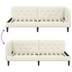 Casa si Gradina - Mobilier - Paturi si accesorii - Paturi - Cadru de pat coltar cu headboard Crem 90 x 190 cm Catifea - Infinity.ro