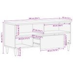 Casa si Gradina - Mobilier - Comode si corpuri - Comode - Cabinet TV cu sertar Negru 100 x 33 x 46 cm Lemn de mango solid - Infinity.ro