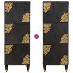 Casa si Gradina - Mobilier - Dulapuri si sifoniere - Dulapuri - Bufet cu raft cu usa Negru 40 x 33 x 110 cm Lemn de mango solid - Infinity.ro