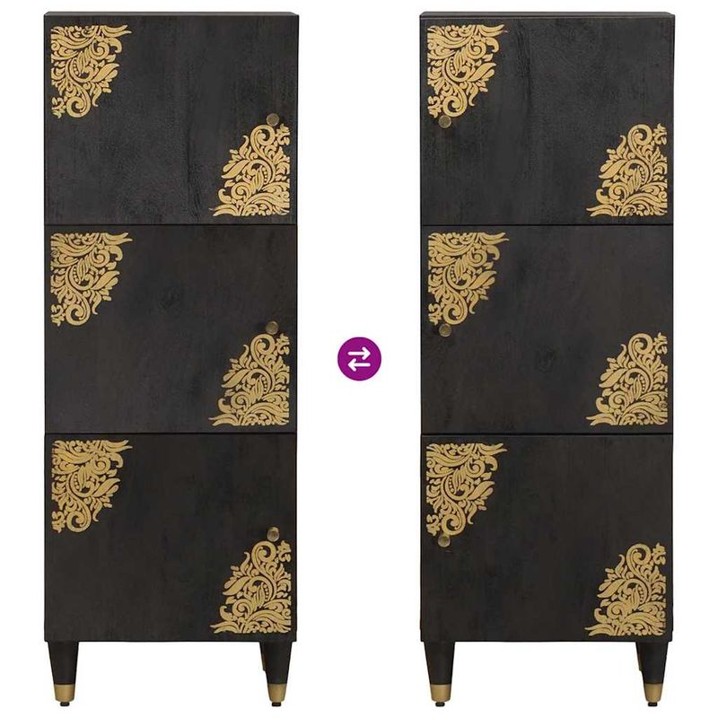 Casa si Gradina - Mobilier - Dulapuri si sifoniere - Dulapuri - Bufet cu raft cu usa Negru 40 x 33 x 110 cm Lemn de mango solid - Infinity.ro