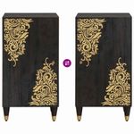 Casa si Gradina - Mobilier - Dulapuri si sifoniere - Dulapuri - Bufet cu raft cu usa Negru 40 x 33 x 75 cm Lemn de mango solid - Infinity.ro