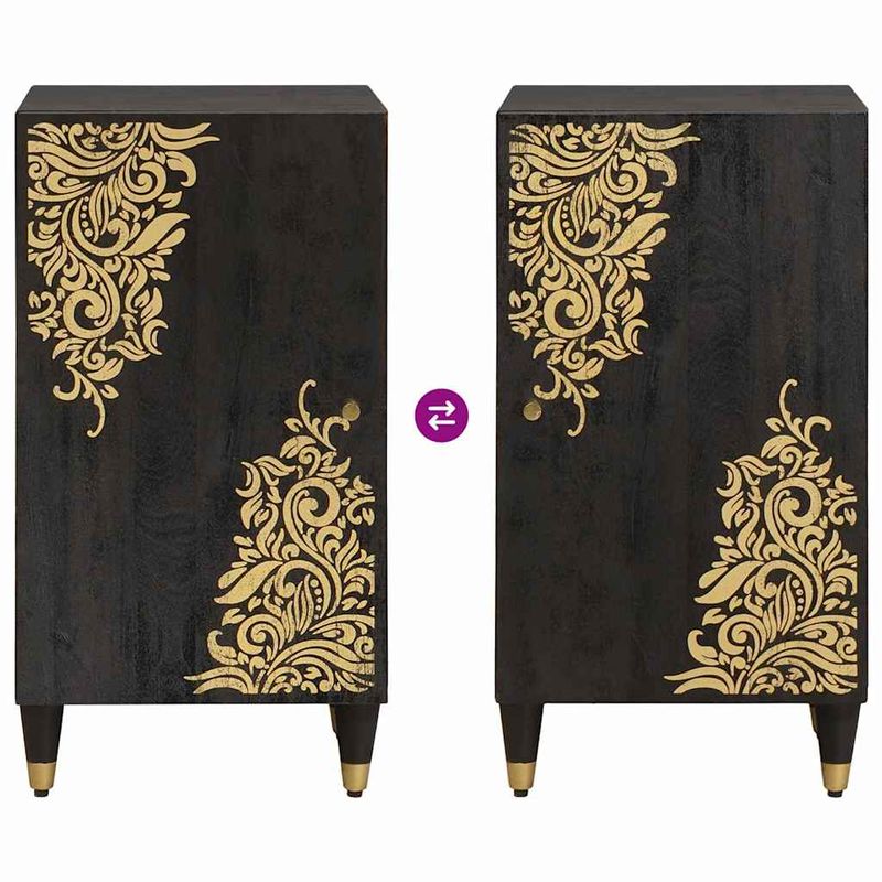 Casa si Gradina - Mobilier - Dulapuri si sifoniere - Dulapuri - Bufet cu raft cu usa Negru 40 x 33 x 75 cm Lemn de mango solid - Infinity.ro