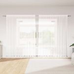 Casa si Gradina - Textile si covoare - Perdele si draperii - Perdele - Cortina din Dantela cu perdele Alb 300 x 245 cm Poliester - Infinity.ro