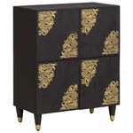 Casa si Gradina - Mobilier - Dulapuri si sifoniere - Dulapuri - Bufet cu raft cu usa Negru 60 x 33 x 75 cm Lemn de mango solid - Infinity.ro