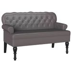 Casa si Gradina - Mobilier - Canapele si coltare - Banchete - Banca Chesterfield Gri 119.5 x 64.5 x 75 cm Piele artificiala - Infinity.ro