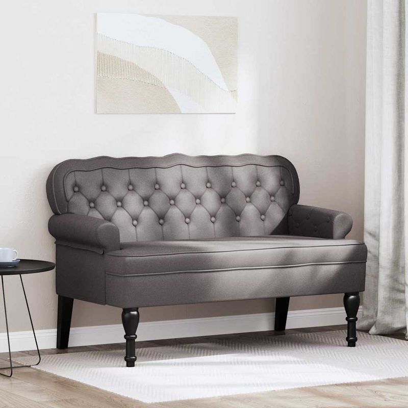 Casa si Gradina - Mobilier - Canapele si coltare - Banchete - Banca Chesterfield Gri 119.5 x 64.5 x 75 cm Piele artificiala - Infinity.ro