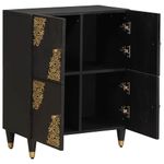 Casa si Gradina - Mobilier - Dulapuri si sifoniere - Dulapuri - Bufet cu raft cu usa Negru 60 x 33 x 75 cm Lemn de mango solid - Infinity.ro