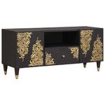 Casa si Gradina - Mobilier - Comode si corpuri - Comode - Cabinet TV cu sertar Negru 105 x 33 x 46 cm Lemn de mango solid - Infinity.ro