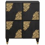 Casa si Gradina - Mobilier - Dulapuri si sifoniere - Dulapuri - Bufet cu raft cu usa Negru 60 x 33 x 75 cm Lemn de mango solid - Infinity.ro