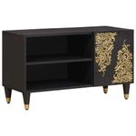 Casa si Gradina - Mobilier - Comode si corpuri - Comode - Cabinet TV cu raft Negru 80 x 33 x 46 cm Lemn de mango solid - Infinity.ro