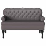 Casa si Gradina - Mobilier - Canapele si coltare - Banchete - Banca Chesterfield Gri 119.5 x 64.5 x 75 cm Piele artificiala - Infinity.ro