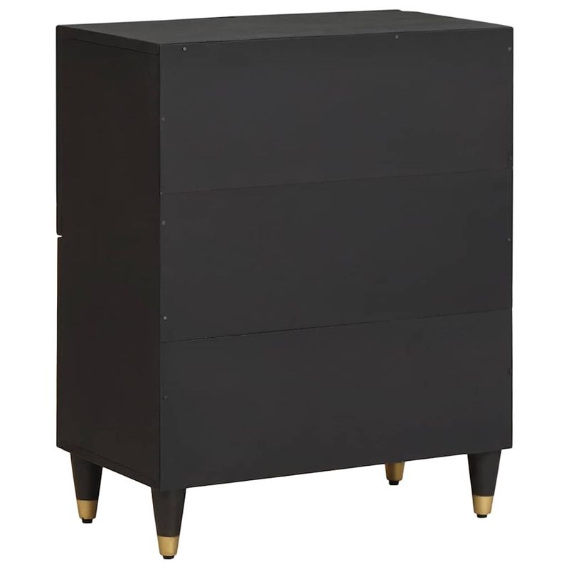 Casa si Gradina - Mobilier - Dulapuri si sifoniere - Dulapuri - Bufet cu raft cu usa Negru 60 x 33 x 75 cm Lemn de mango solid - Infinity.ro