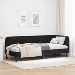 Casa si Gradina - Mobilier - Paturi si accesorii - Paturi - Cadru de pat coltar cu headboard Negru 80 x 200 cm Catifea - Infinity.ro