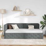 Casa si Gradina - Mobilier - Paturi si accesorii - Paturi - Cadru de pat coltar Gri inchis 100 x 200 cm tesatura - Infinity.ro