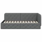 Casa si Gradina - Mobilier - Paturi si accesorii - Paturi - Cadru de pat coltar Gri inchis 100 x 200 cm tesatura - Infinity.ro