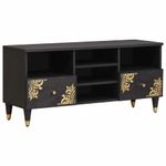 Casa si Gradina - Mobilier - Comode si corpuri - Comode - Cabinet TV cu sertar Negru 100 x 33 x 46 cm Lemn de mango solid - Infinity.ro