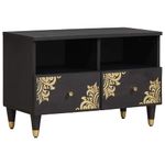Casa si Gradina - Mobilier - Comode si corpuri - Comode - Cabinet TV cu sertar Negru 70 x 33 x 46 cm Lemn de mango solid - Infinity.ro