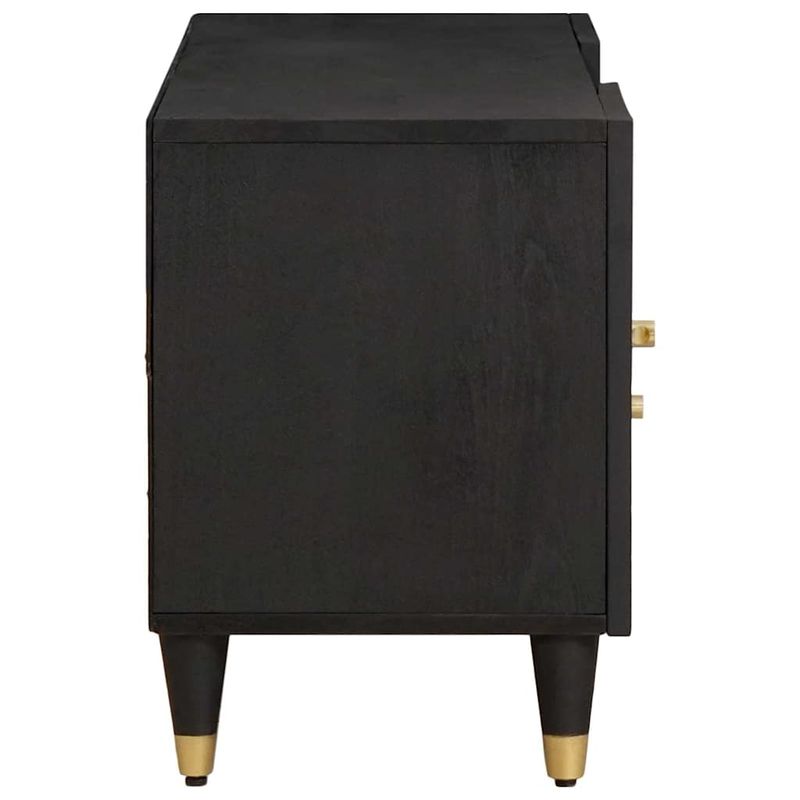 Casa si Gradina - Mobilier - Comode si corpuri - Comode - Cabinet TV cu sertar Negru 105 x 33 x 46 cm Lemn de mango solid - Infinity.ro