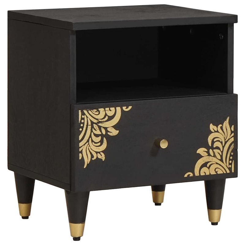 Casa si Gradina - Mobilier - Comode si corpuri - Noptiere - Noptiera 2 pcs Negru 40 x 33 x 46 cm Lemn de mango solid - Infinity.ro