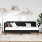 Casa si Gradina - Mobilier - Paturi si accesorii - Paturi - Cadru de pat coltar cu headboard Negru 80 x 200 cm Catifea - Infinity.ro