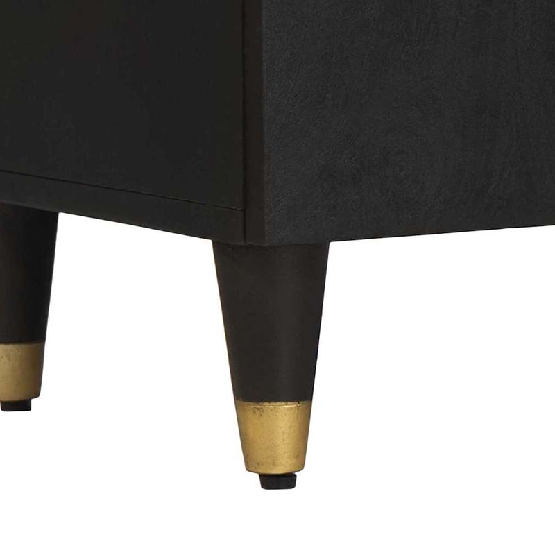 Casa si Gradina - Mobilier - Dulapuri si sifoniere - Dulapuri - Bufet cu raft cu usa Negru 60 x 33 x 75 cm Lemn de mango solid - Infinity.ro