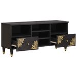 Casa si Gradina - Mobilier - Comode si corpuri - Comode - Cabinet TV cu sertar Negru 100 x 33 x 46 cm Lemn de mango solid - Infinity.ro