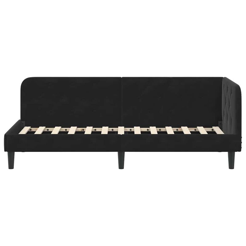 Casa si Gradina - Mobilier - Paturi si accesorii - Paturi - Cadru de pat coltar cu headboard Negru 80 x 200 cm Catifea - Infinity.ro