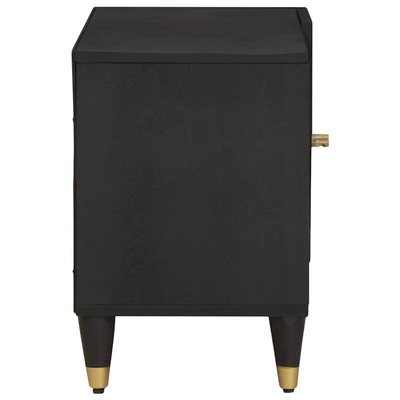 Casa si Gradina - Mobilier - Comode si corpuri - Comode - Cabinet TV cu raft Negru 80 x 33 x 46 cm Lemn de mango solid - Infinity.ro