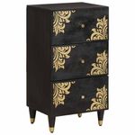 Casa si Gradina - Mobilier - Dulapuri si sifoniere - Dulapuri - Bufet cu sertar Negru 40 x 33 x 75 cm Lemn de mango solid - Infinity.ro