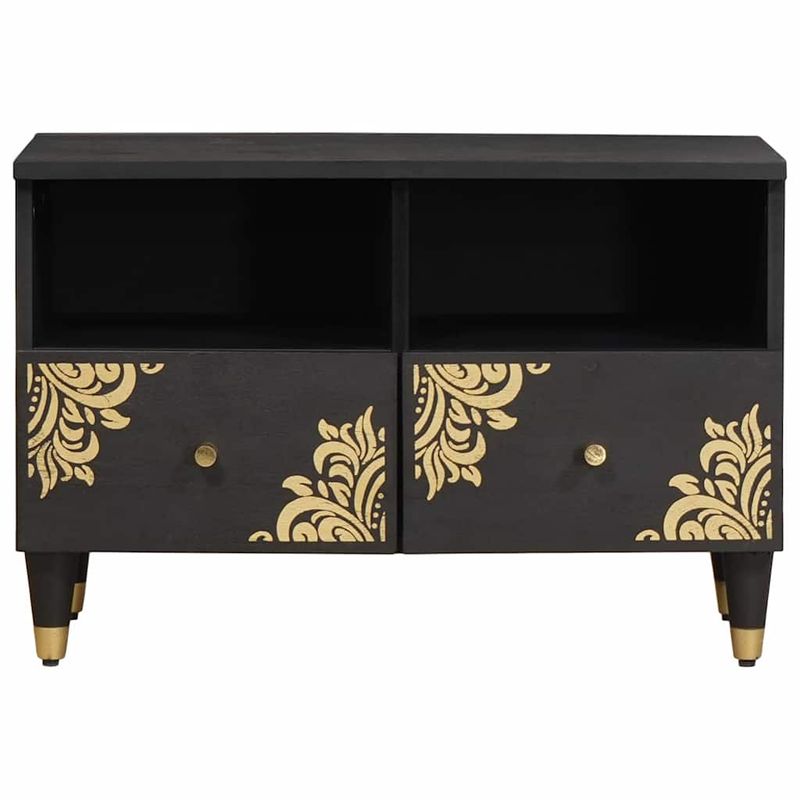 Casa si Gradina - Mobilier - Comode si corpuri - Comode - Cabinet TV cu sertar Negru 70 x 33 x 46 cm Lemn de mango solid - Infinity.ro