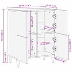 Casa si Gradina - Mobilier - Dulapuri si sifoniere - Dulapuri - Bufet cu raft cu usa Negru 60 x 33 x 75 cm Lemn de mango solid - Infinity.ro