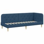 Casa si Gradina - Mobilier - Paturi si accesorii - Paturi - Cadru de pat coltar cu headboard albastru 80 x 200 cm tesatura - Infinity.ro