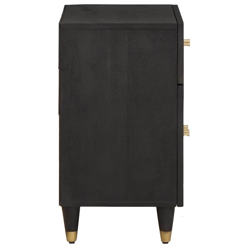 Casa si Gradina - Mobilier - Comode si corpuri - Noptiere - Noptiera cu usa Negru 50 x 33 x 60 cm Lemn de mango solid - Infinity.ro
