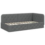 Casa si Gradina - Mobilier - Paturi si accesorii - Paturi - Cadru de pat coltar Gri inchis 90 x 190 cm tesatura - Infinity.ro
