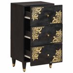 Casa si Gradina - Mobilier - Dulapuri si sifoniere - Dulapuri - Bufet cu sertar Negru 40 x 33 x 75 cm Lemn de mango solid - Infinity.ro