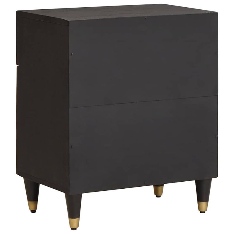 Casa si Gradina - Mobilier - Comode si corpuri - Noptiere - Noptiera cu usa Negru 50 x 33 x 60 cm Lemn de mango solid - Infinity.ro