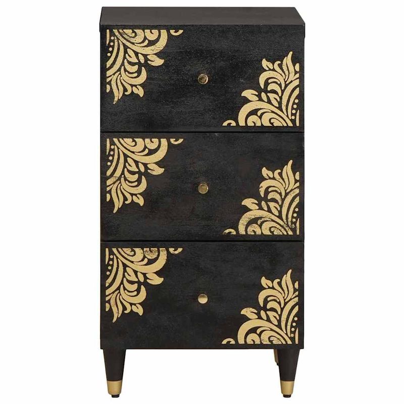 Casa si Gradina - Mobilier - Dulapuri si sifoniere - Dulapuri - Bufet cu sertar Negru 40 x 33 x 75 cm Lemn de mango solid - Infinity.ro