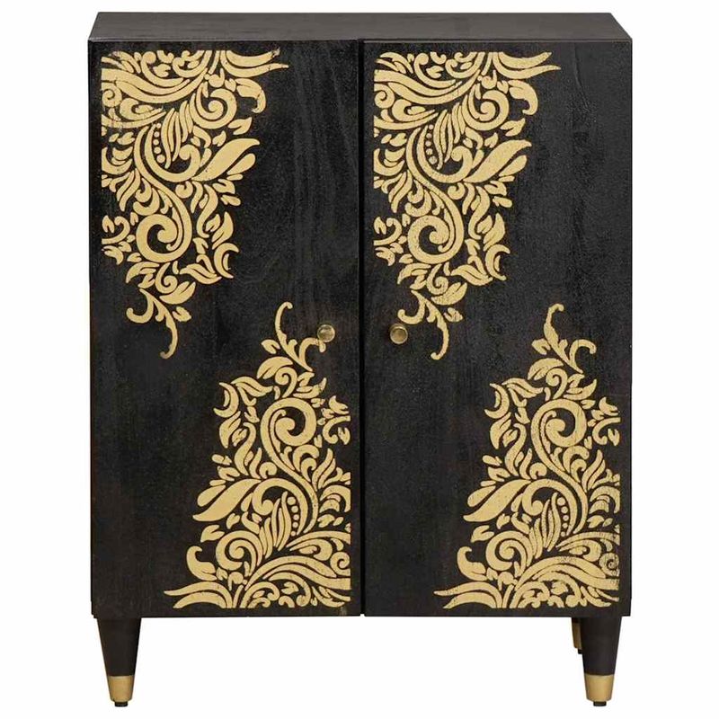 Casa si Gradina - Mobilier - Dulapuri si sifoniere - Dulapuri - Bufet Negru 60 x 33 x 75 cm Lemn de mango solid - Infinity.ro