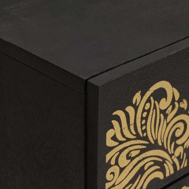 Casa si Gradina - Mobilier - Comode si corpuri - Noptiere - Noptiera cu usa Negru 50 x 33 x 60 cm Lemn de mango solid - Infinity.ro