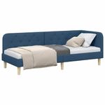 Casa si Gradina - Mobilier - Paturi si accesorii - Paturi - Cadru de pat coltar cu headboard albastru 80 x 200 cm tesatura - Infinity.ro