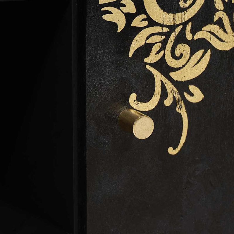 Casa si Gradina - Mobilier - Dulapuri si sifoniere - Dulapuri - Bufet cu raft cu usa Negru 90 x 33 x 75 cm Lemn de mango solid - Infinity.ro