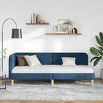 Casa si Gradina - Mobilier - Paturi si accesorii - Paturi - Cadru de pat coltar cu headboard albastru 80 x 200 cm tesatura - Infinity.ro
