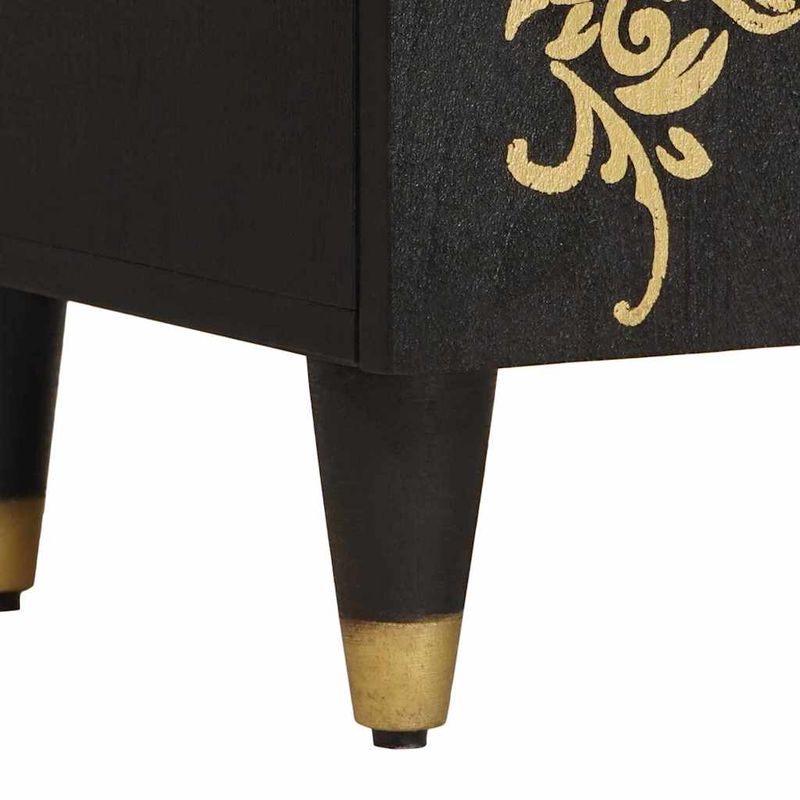 Casa si Gradina - Mobilier - Comode si corpuri - Noptiere - Noptiera cu usa Negru 50 x 33 x 60 cm Lemn de mango solid - Infinity.ro